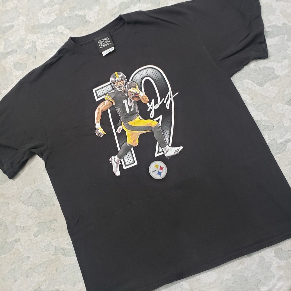 Pittsburg Steelers Shirt Youth XL Black Fanatics #19 Short Sleeve - Picture 3 of 12